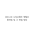 [노인복지]우리나라 노인교육의 현황과 문제점 및 그 해결 방안-1