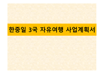 사업계획서(창업계획서) : 한중일 3국 자유 여행 사업계획서-1