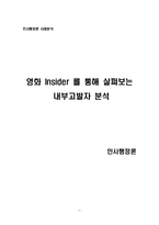 [인사행정] 영화 Insider(인사이더) 를 통해 살펴보는 내부고발자 분석-1