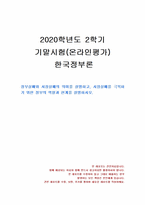 2020년 2학기 한국정부론 기말시험 과제물(정부실패와 시장실패의 의미)-1