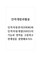 인력개발과활용_인적자원관리(HRM)와 인적자원개발(HRD)의 기능과 영역을 구분하고 관계성을 설명해보시오-1