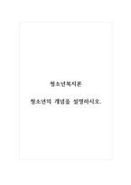 청소년복지론_청소년의 개념을 설명하시오-1