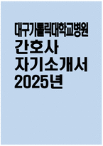 [대구가톨릭대학교병원 자기소개서] 2025년 대구가톨릭대학교병원 간호사 자소서 합격예문 대구가톨릭대학교병원 간호사 자기소개서 대구가톨릭대학교병원 자소서-1