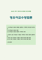 [영유아교수방법론 2024] 1. 교수학습의 새로운 동향 설명, 구체적인 예시 2. 영유아 실내 자유놀이 지원을 구체적인 예시와 설명-1