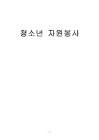 [자원봉사론] 청소년 자원봉사-1