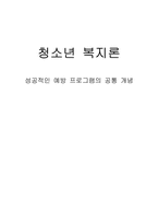 [청소년복지론] 위기청소년 개입에대한 성공적인 예방 프로그램의 공통 개념-1