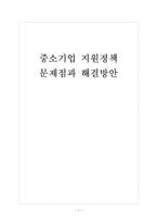 [중소기업지원제도]중소기업 지원정책의 문제점과 해결방안 보고서-1