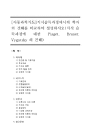 [아동과학지도]지식습득과정에서의 학자의 견해를 비교하여 설명하시오-1