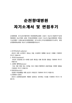 순천향대병원자소서 순천향병원자기소개서 순천향대학교병원간호사 자소서+면접 순천향병원 자소서순천향대병원 자기소개 순천향병원자소서 순천향병원면접-1