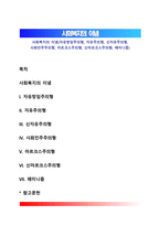 사회복지의 이념(자유방임주의형, 자유주의형, 신자유주의형, 사회민주주의형, 마르크스주의형, 신마르크스주의형, 페미니즘)-1