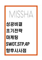 미샤 MISSHA 성공비결과 초기전략분석및 미샤 마케팅 4P,STP,SWOT분석및 미샤 향후시사점-1