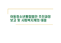 아동청소년 통합법 안 추진과정 보고와 사회복지계의 대응-1